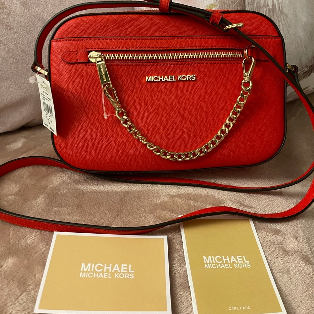 Michael Kors jet set crossbody with chain NWT